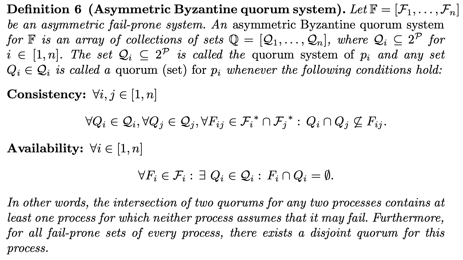 Asymmetric Byzantine quorum system